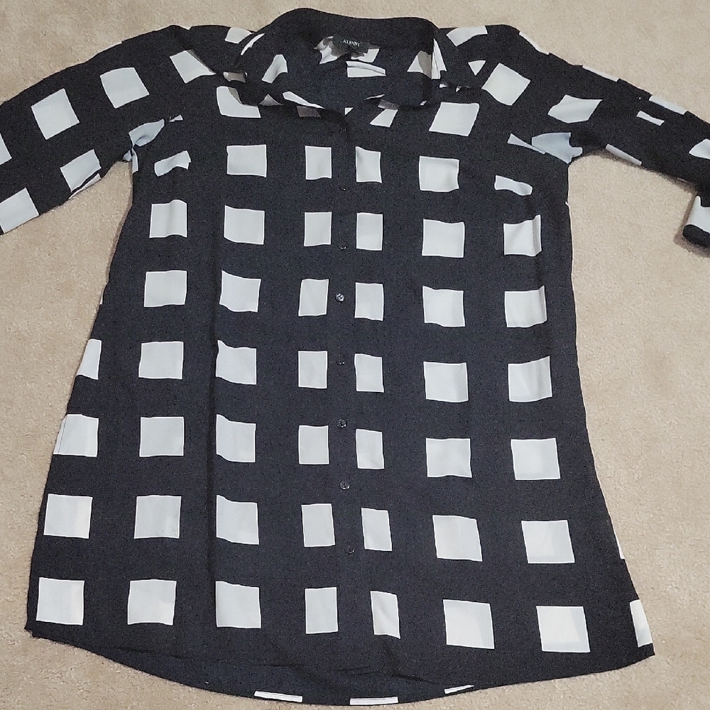 FREE W ANY PURCHASE! Alfani Black and White Patterned Shirt
